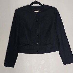 Vintage Pendleton Black Blazer Cropped Jacket 100% Wool Sz Small Made in USA
